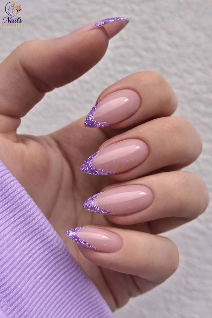 Glitter Accent Tip Nails