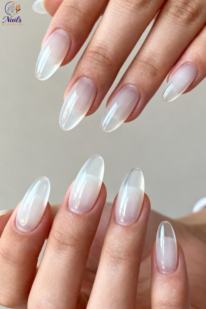 Milky, Glass Like Nails