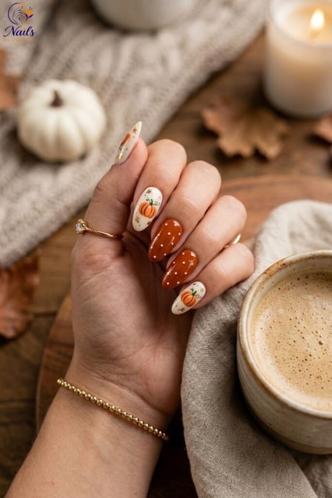 Mini Pumpkin Nail Art