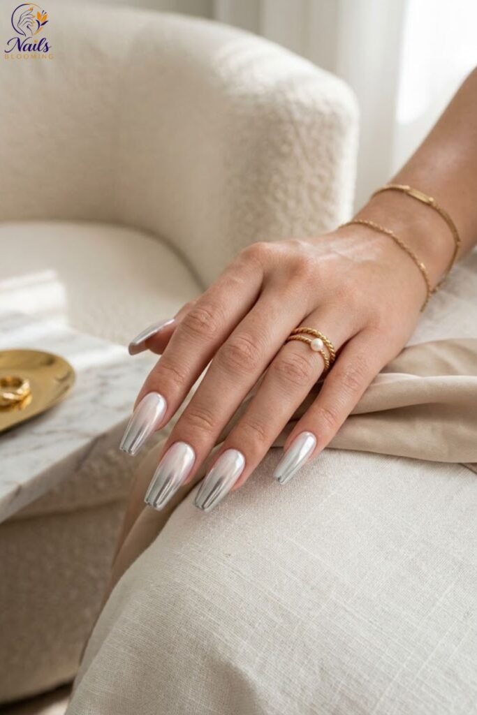 Chrome Ombre Acrylics