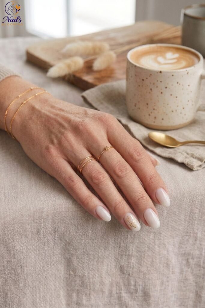 Simple Nail Designs with Milky Sheer Polish