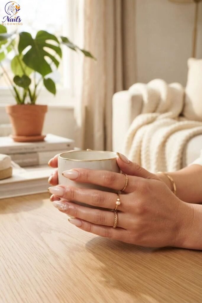 Classic Almond Shaped Long Nails