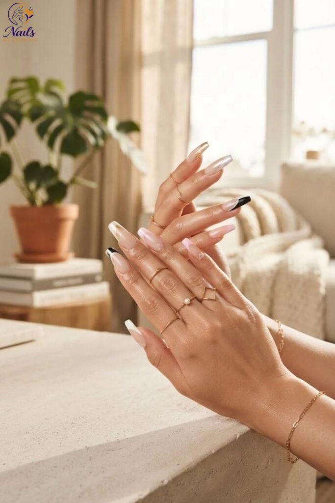 Long Nails with French Tip Variations