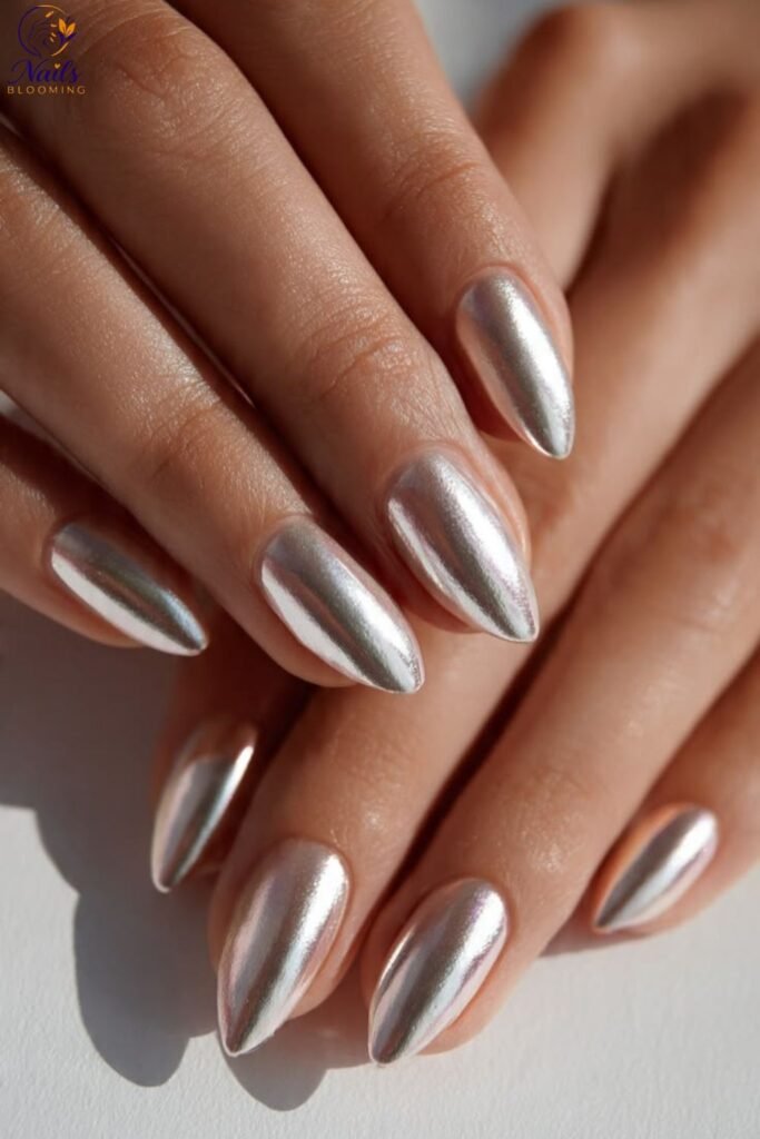 Glazed, Chrome Effect Nails