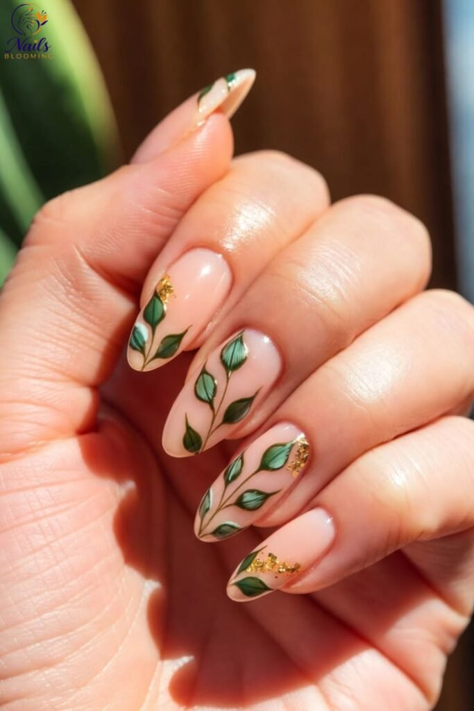 Almond With a Fine Floral Vine