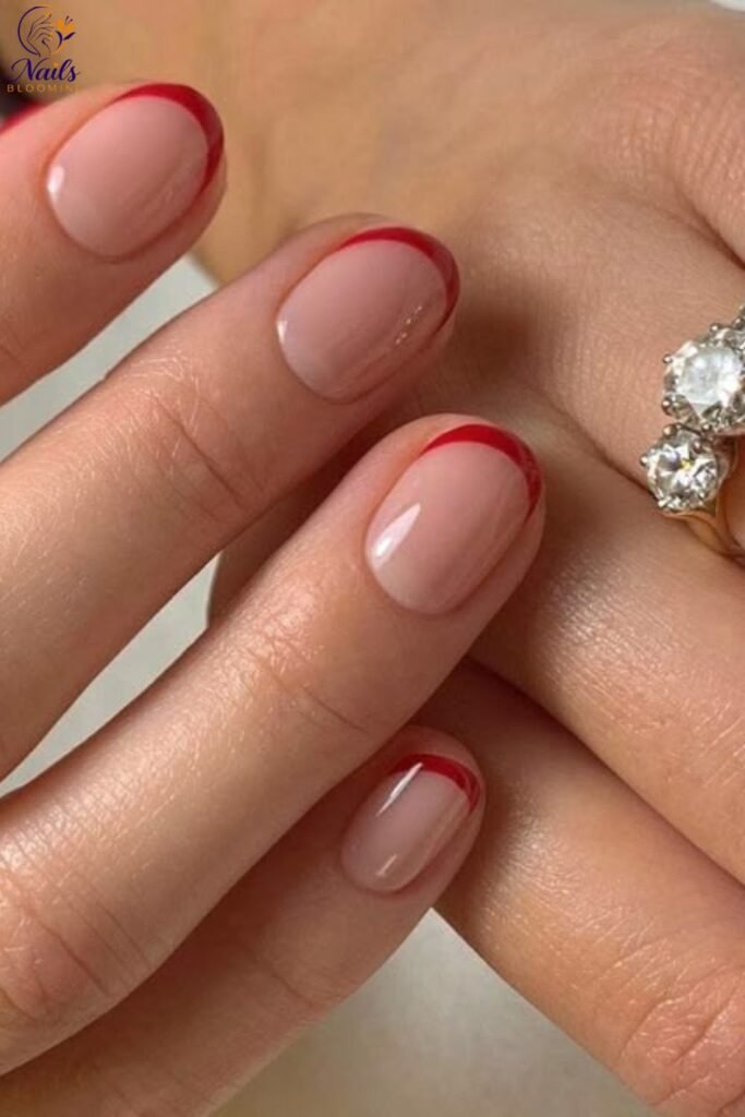 Negative Space French Tips on Short Nails