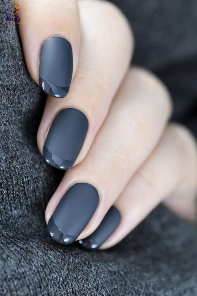 Matte Finish Short French Tips