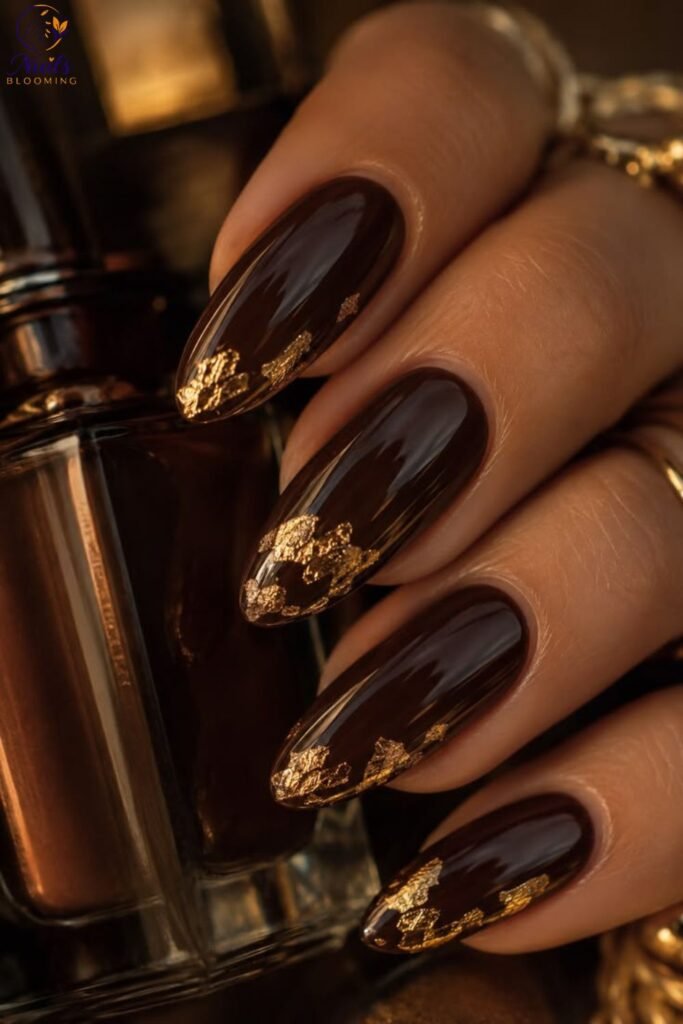 Chocolate Brown with Gold Foil Accents