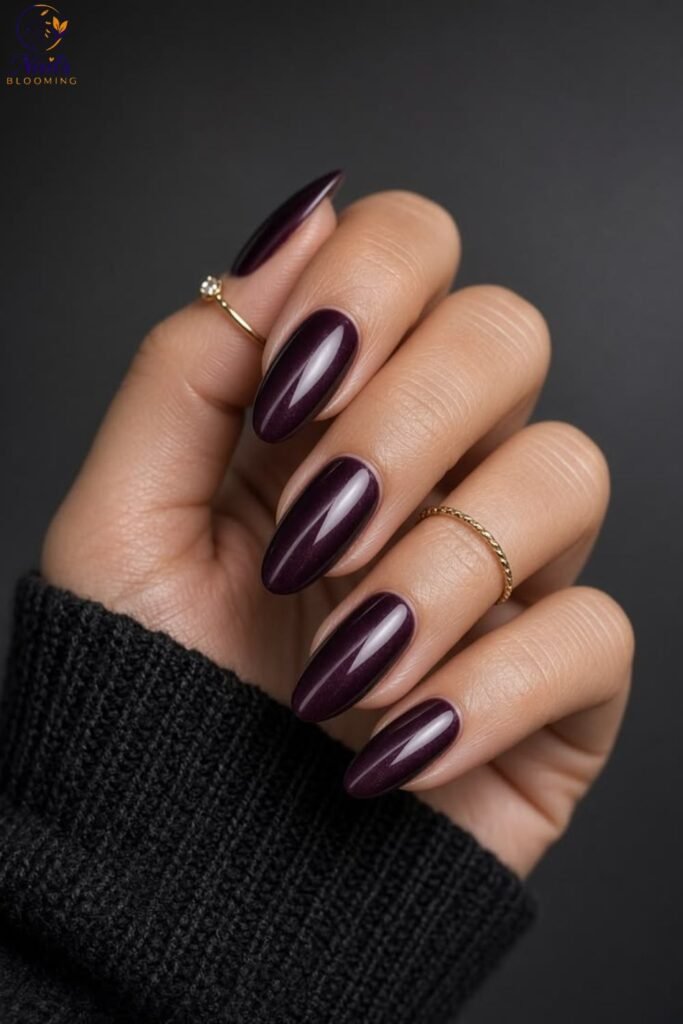 Deep Plum Nails for Cooler Undertones