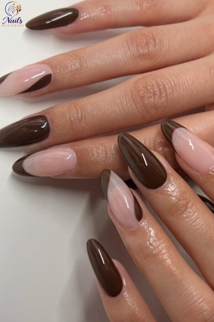 Dark Fall Nails with Negative Space Design