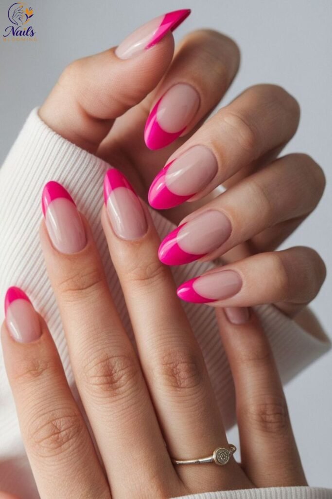 Pink Chrome French Tip