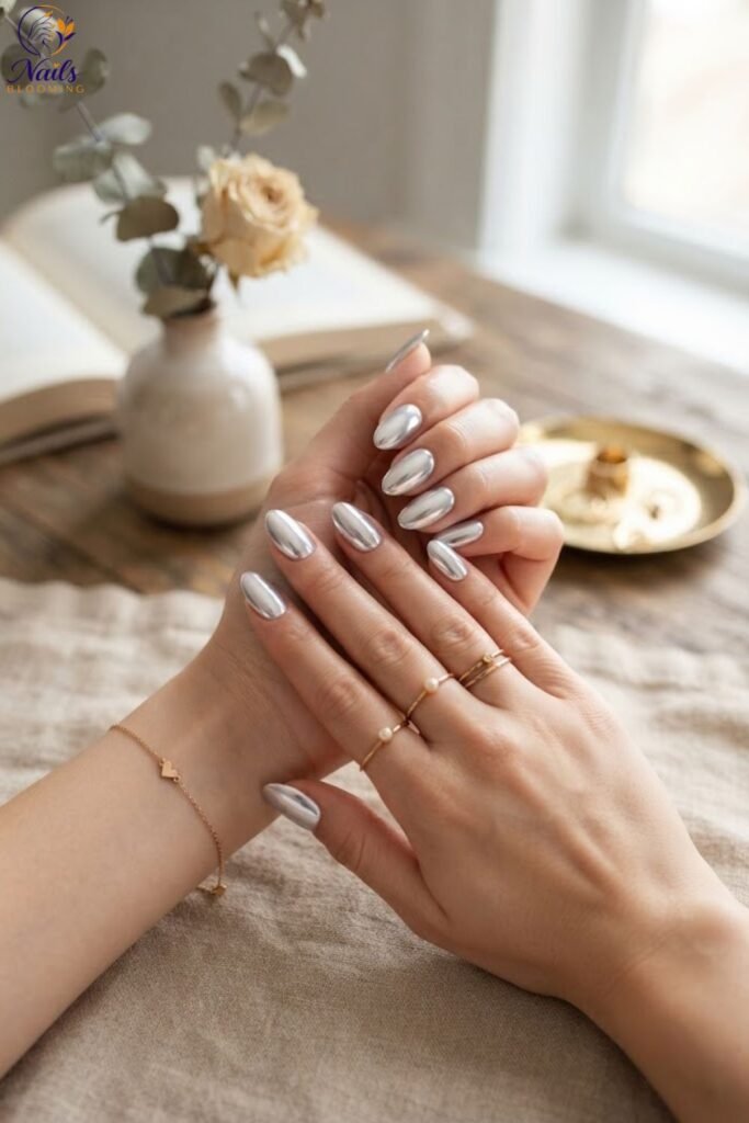 Builder Gel Overlay With Chrome Finish
