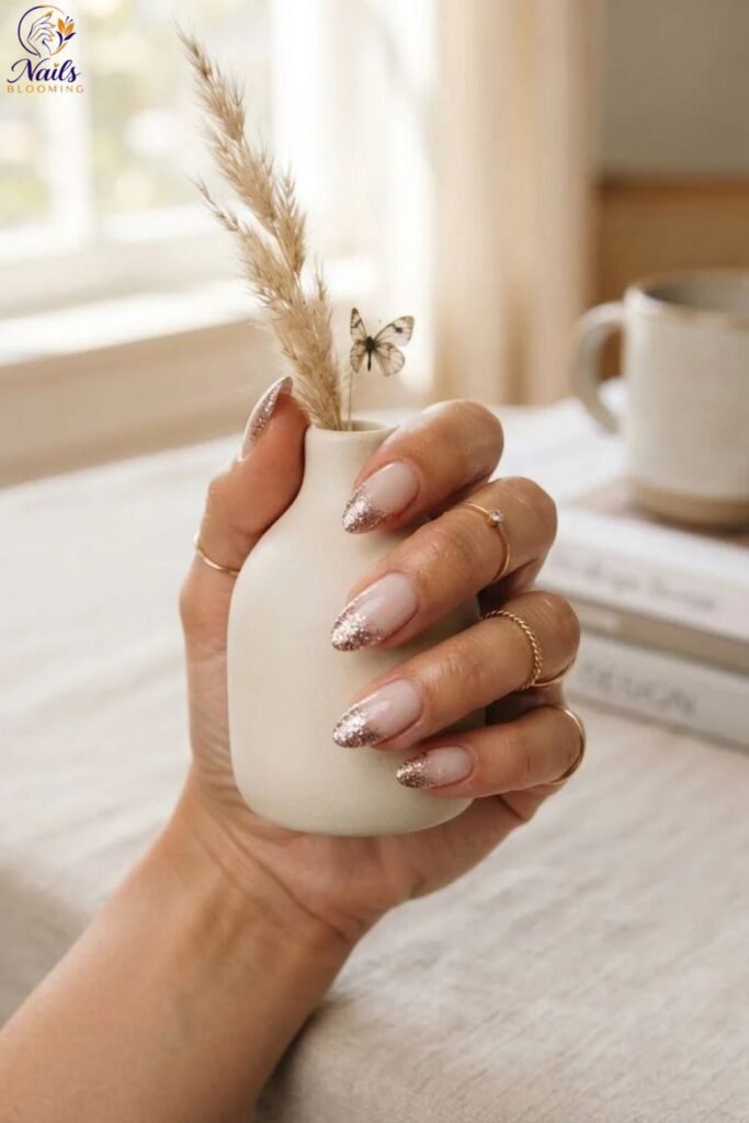 Glitter Dipped French Tips
