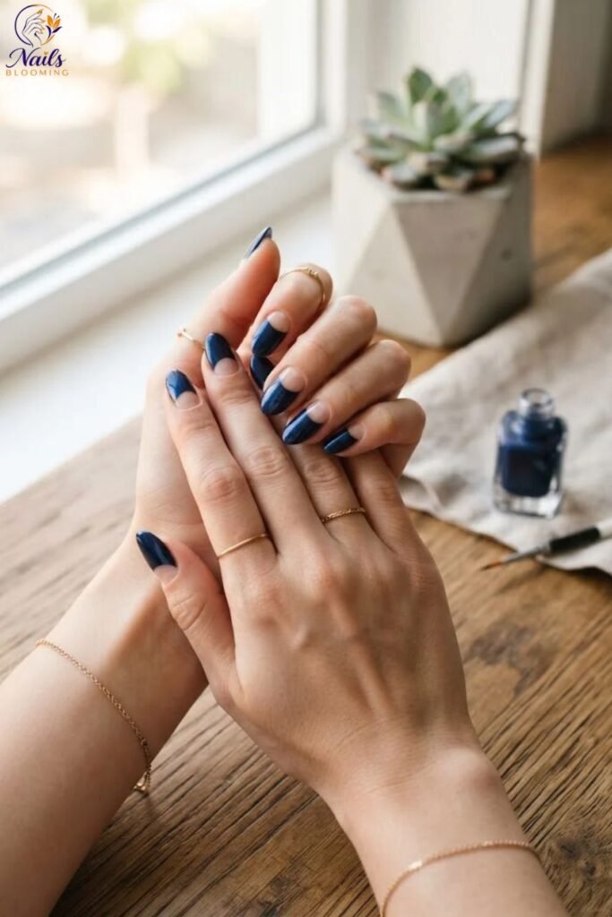 Negative Space Moon Manicure